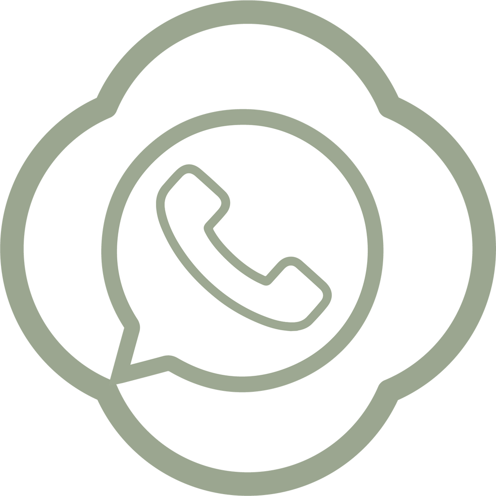 whatsapp phone icon with hetea branded shape